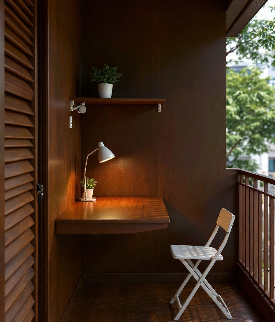 Balcony Edge Foldaway Desk — Walnut Classic