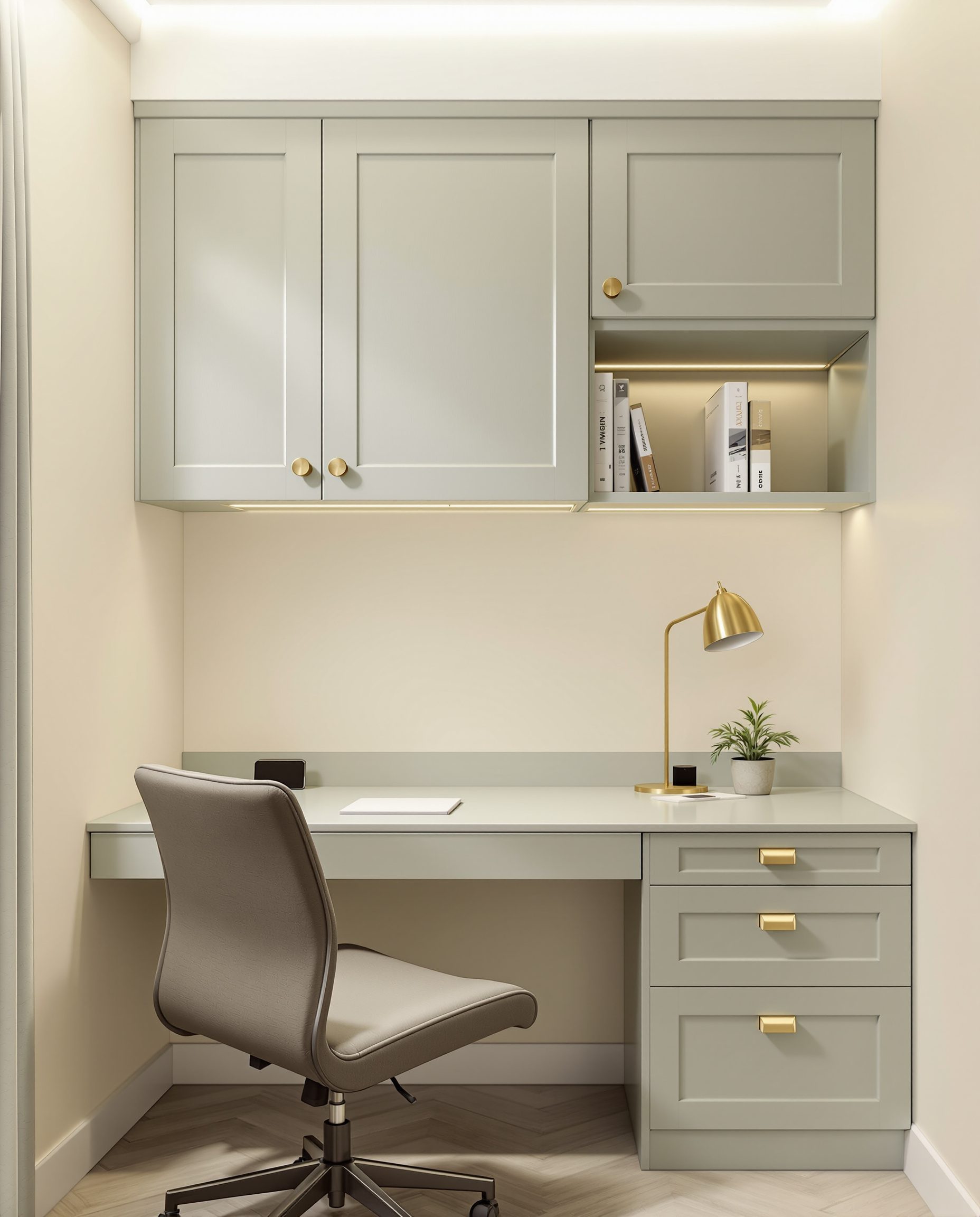 Compact 3BHK Study Cabin — Sage & Brass