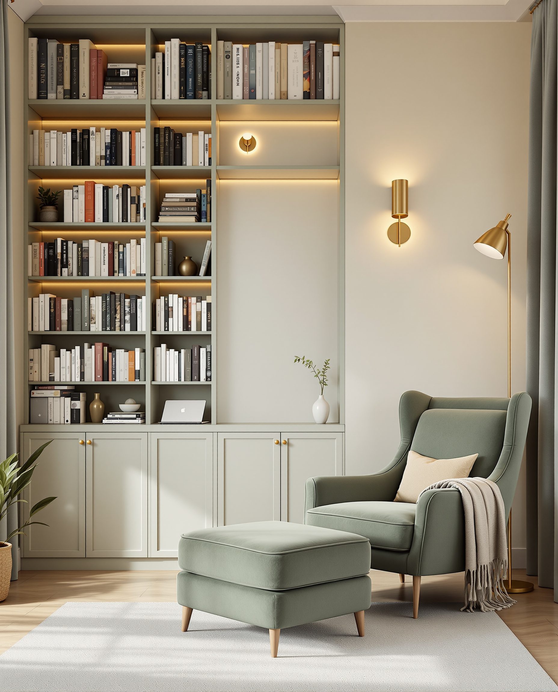 Cosy Reading Snug Library — Sage & Brass