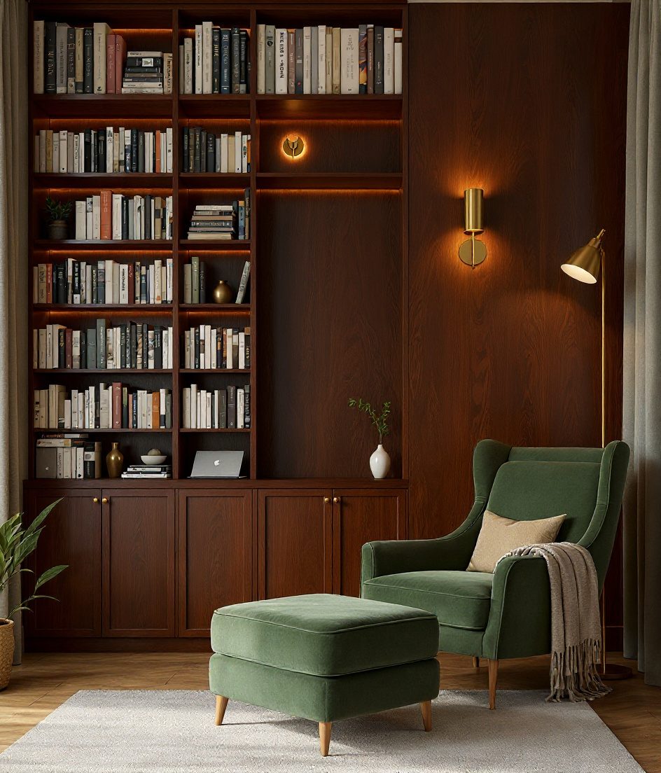 Cosy Reading Snug Library — Walnut Classic