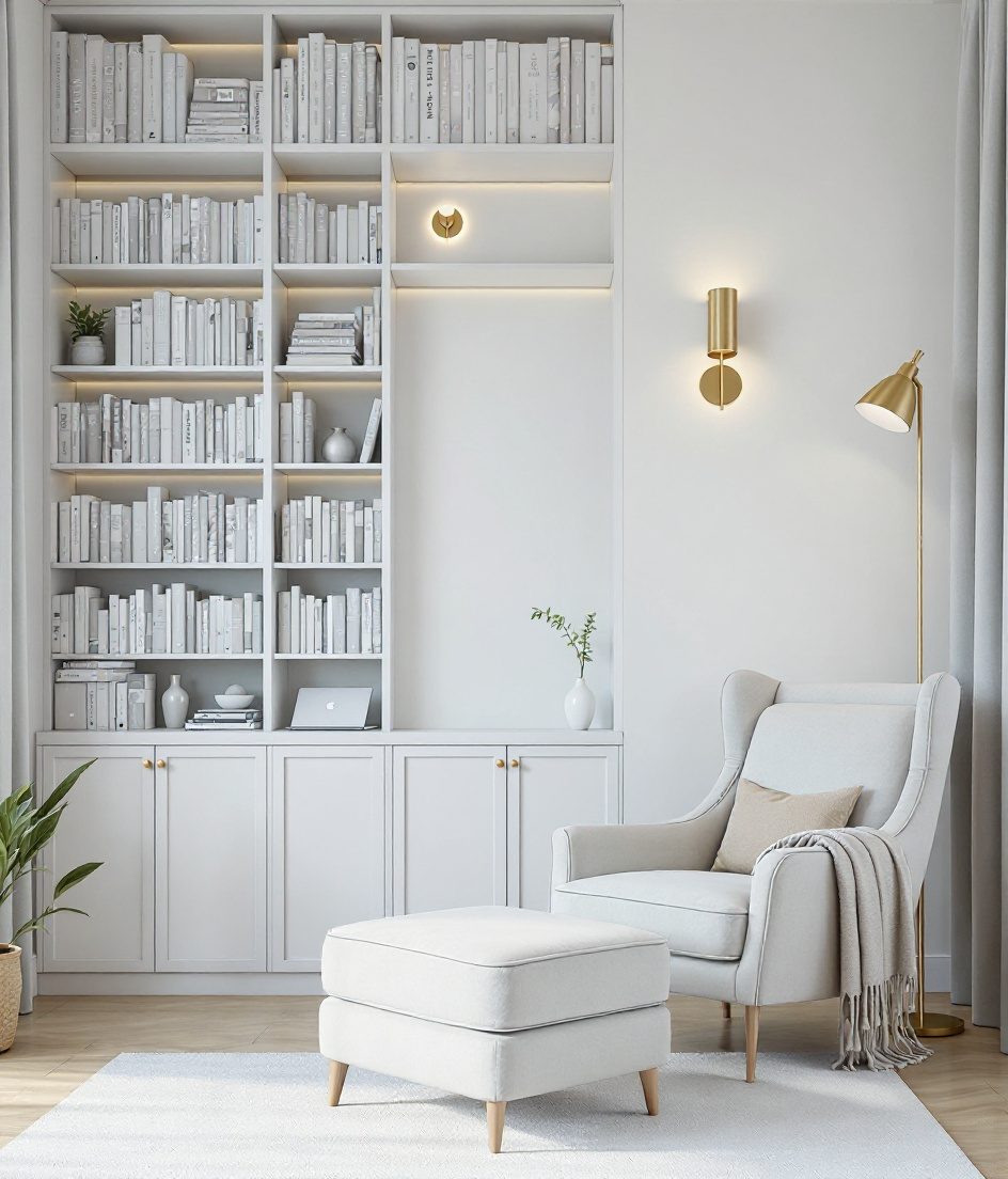 Cosy Reading Snug Library — White Modern