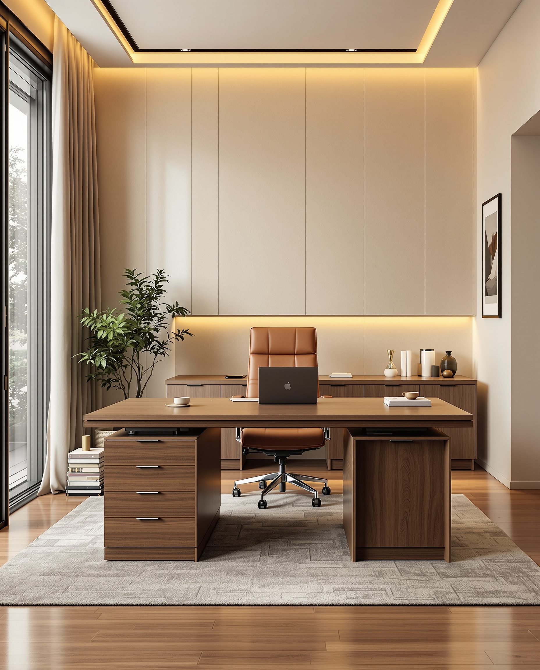 Executive Cabin Credenza Office — Walnut Classic