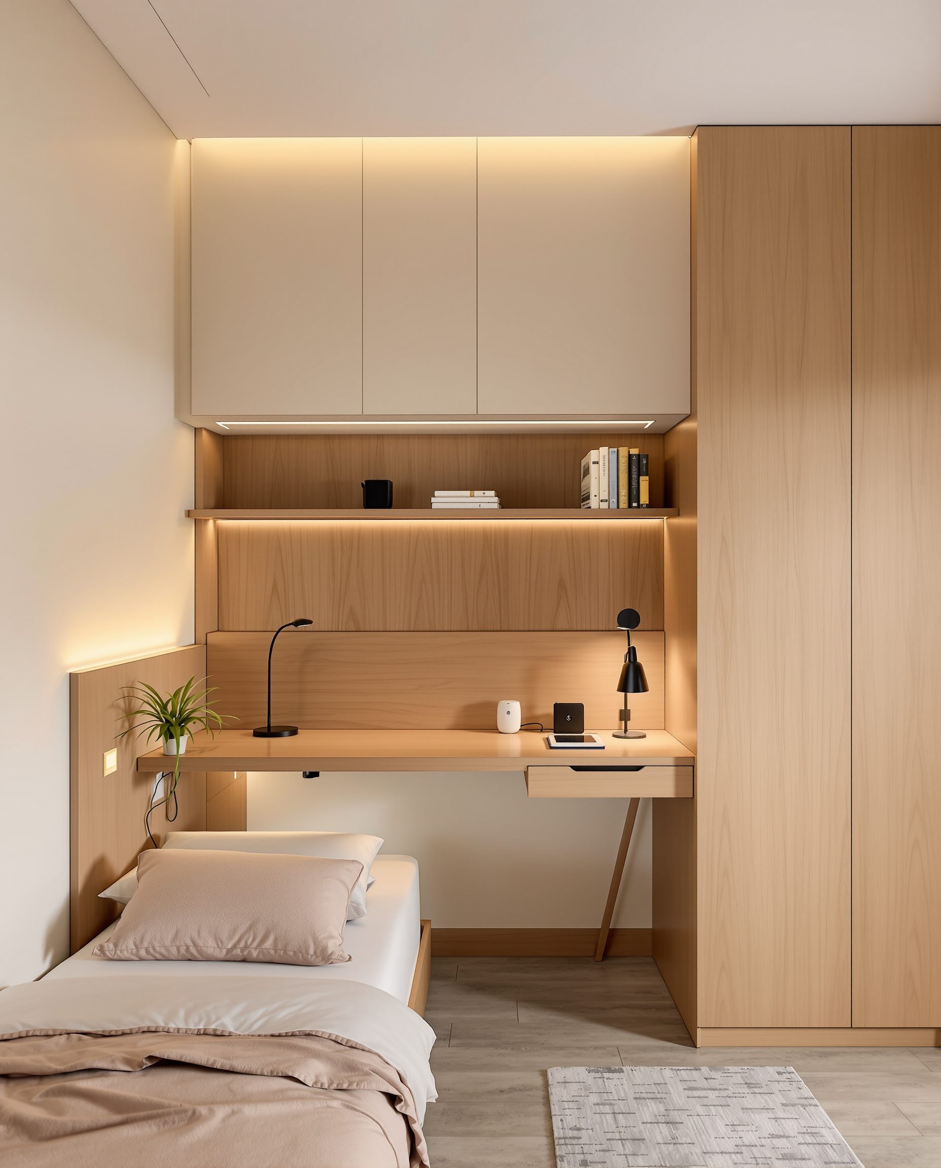 Guest Bed With Day Desk — Warm Oak