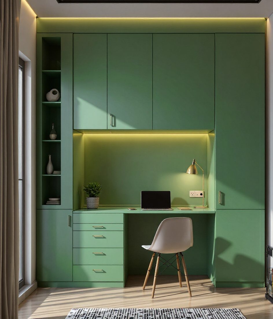 Guest Room Study With Murphy Bed — Sage & Brass