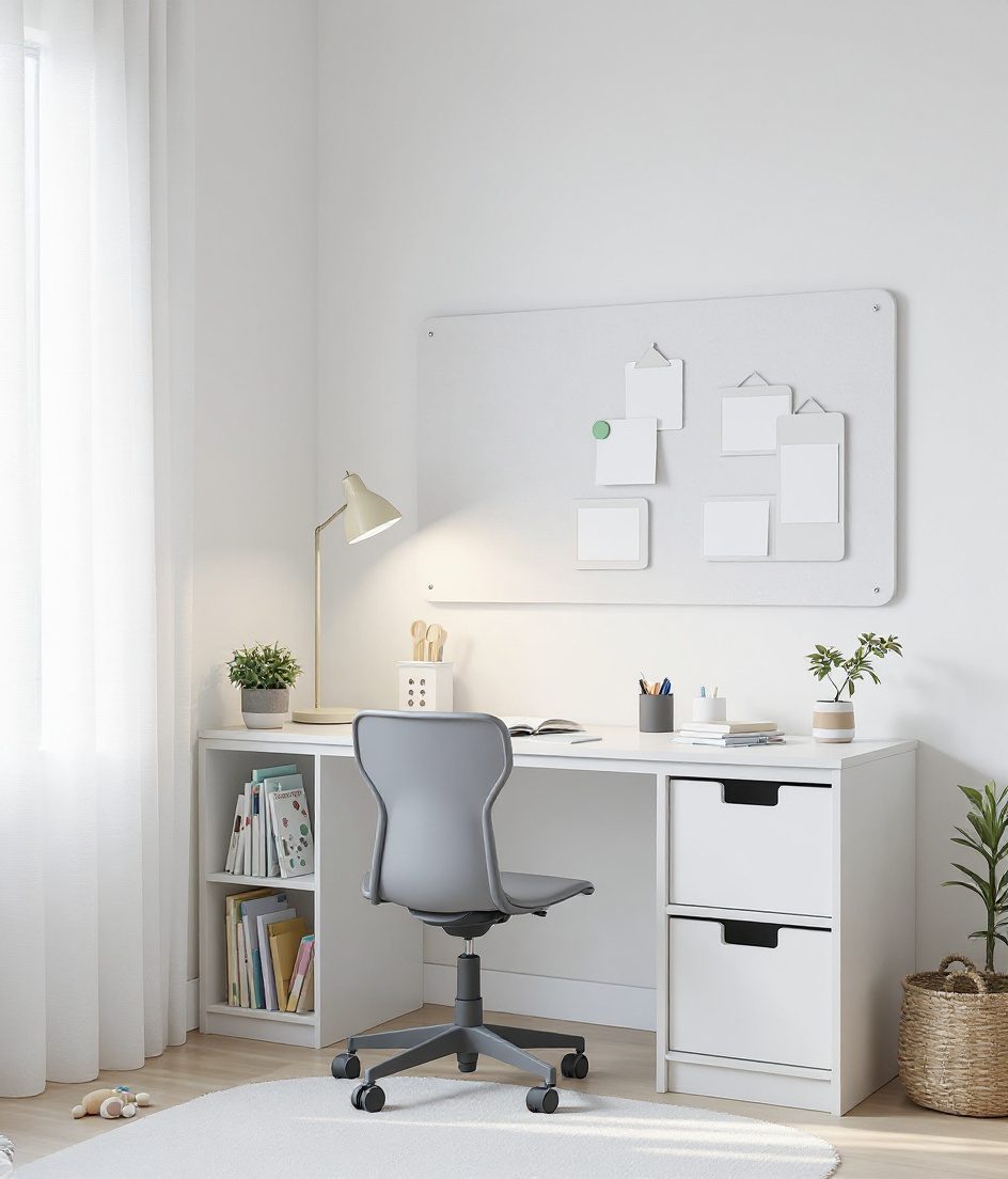 Homework Bench Study Corner — White Modern