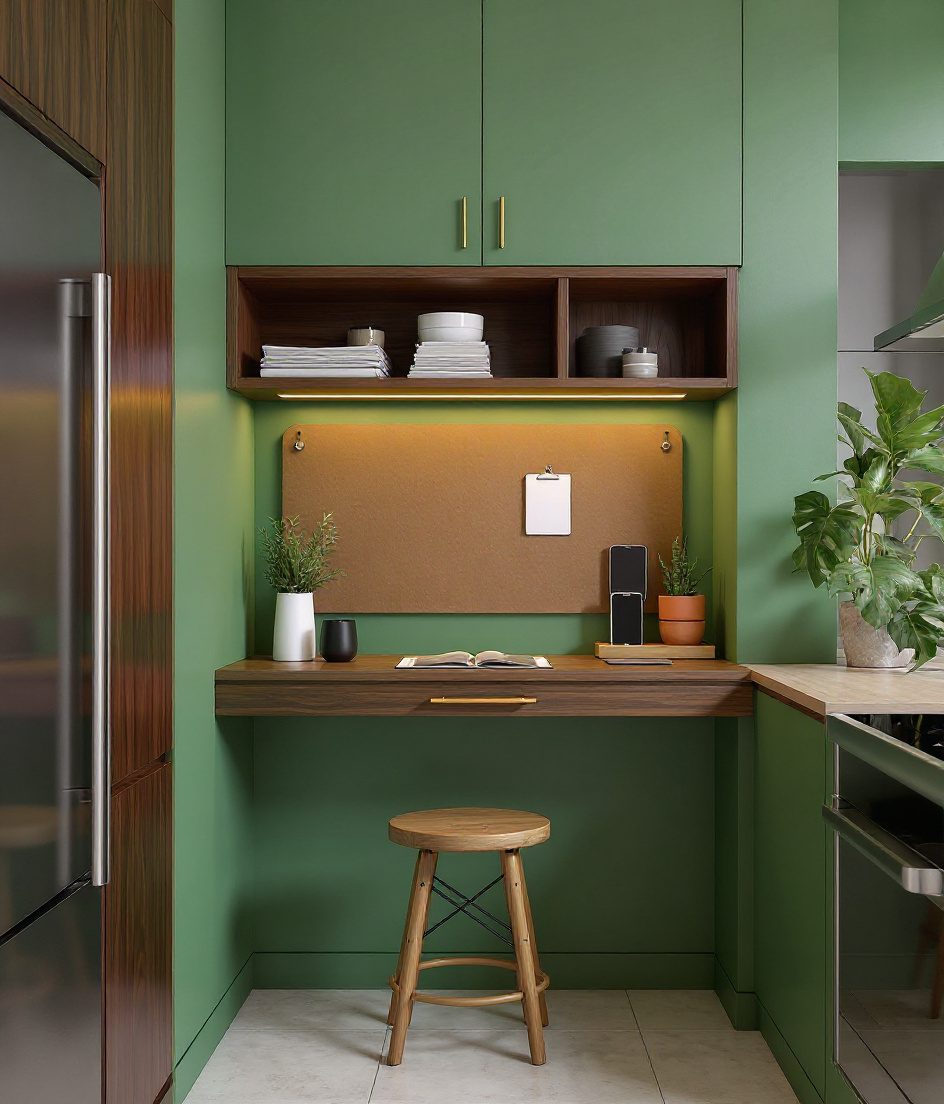 Kitchen End Command Nook — Sage & Brass