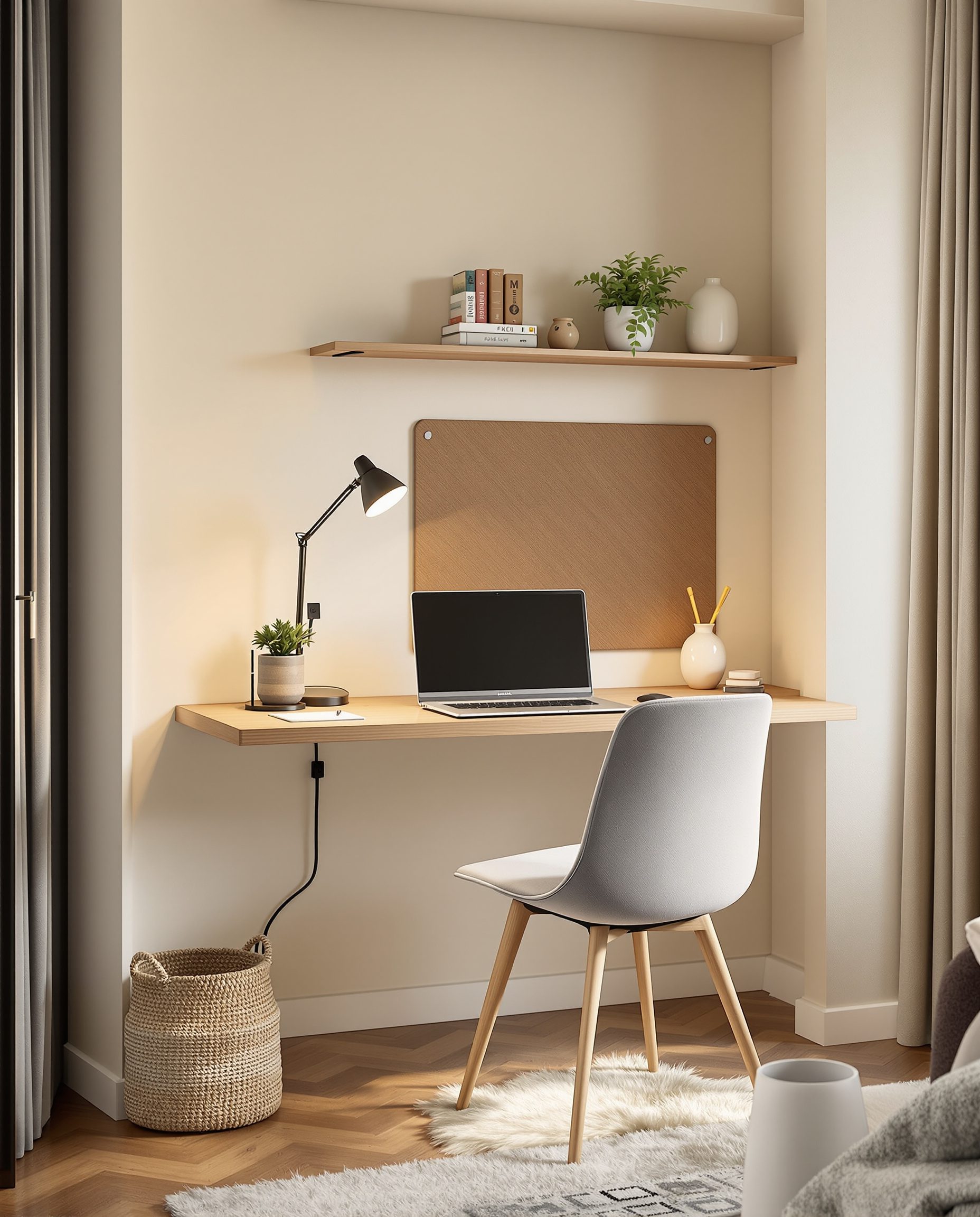 Living Corner Floating Desk Nook