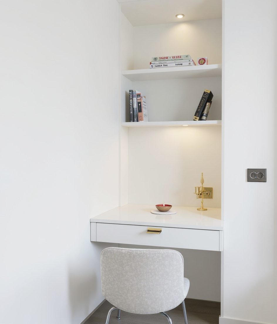 Puja Adjacent Quiet Study — White Modern