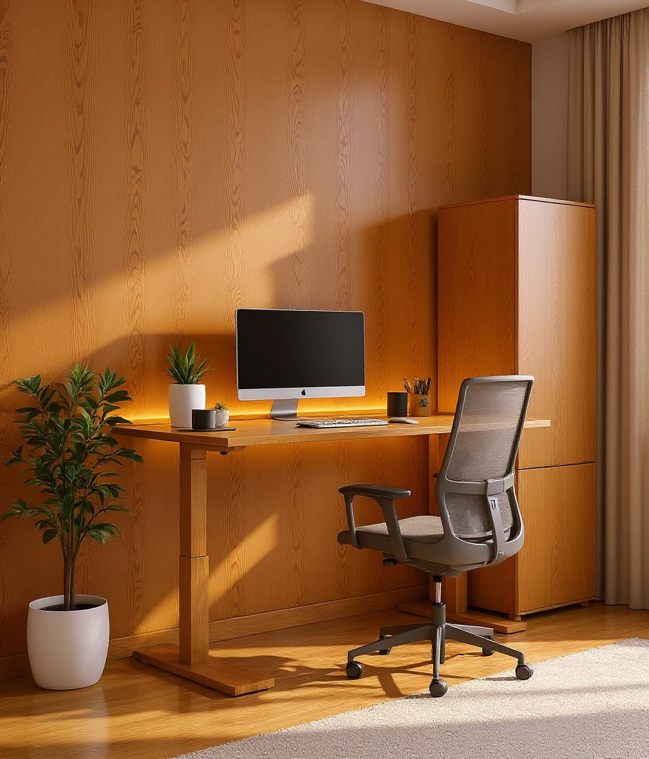 Standing Desk Executive Suite — Warm Oak