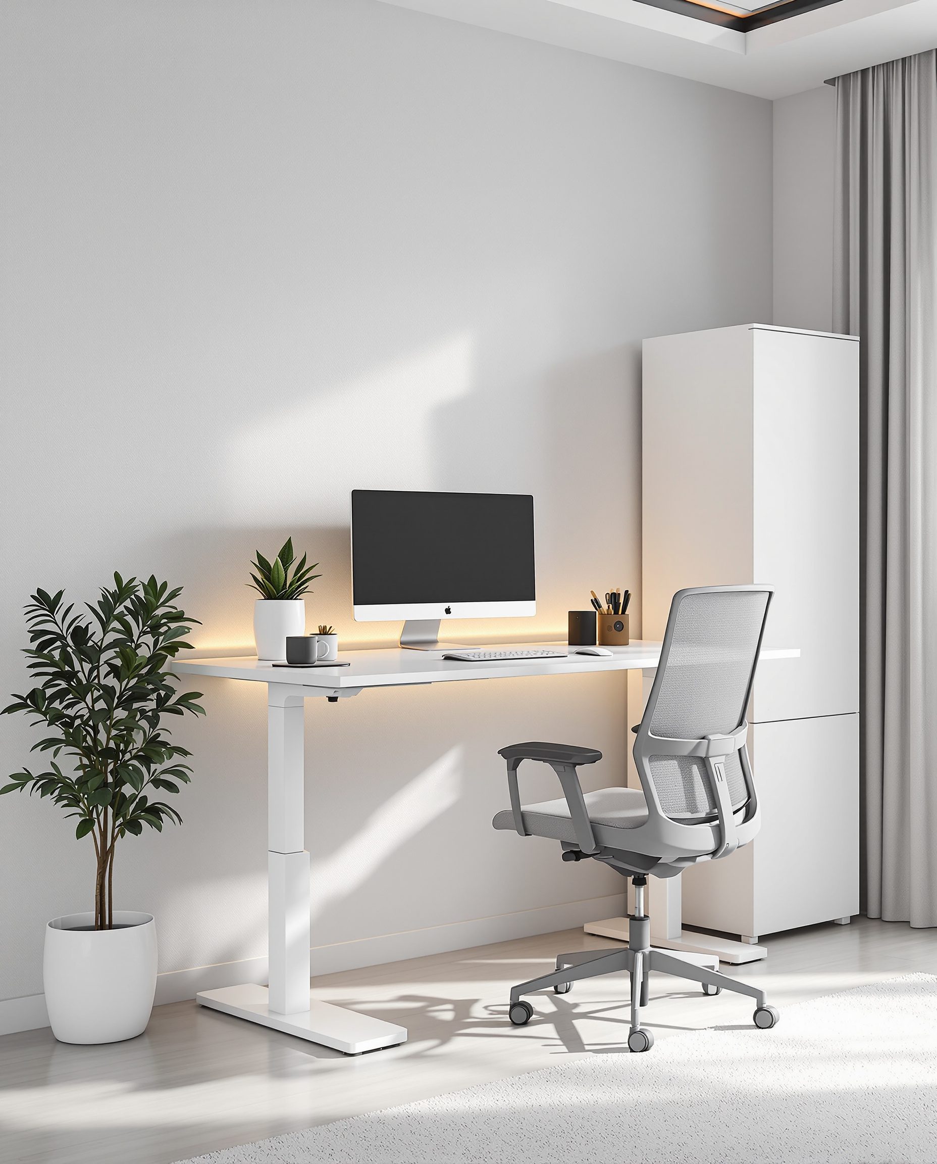 Standing Desk Executive Suite — White Modern
