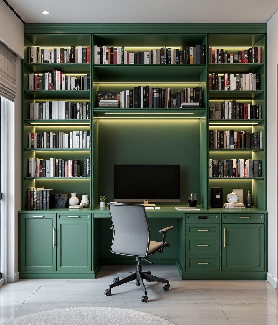 Study Library Combo Room — Sage & Brass