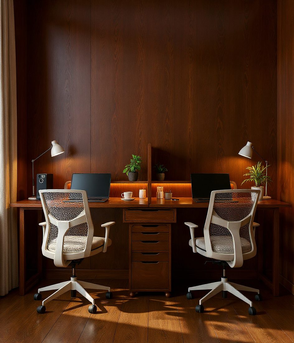 Two Person WFH Back-To-Back Study — Walnut Classic