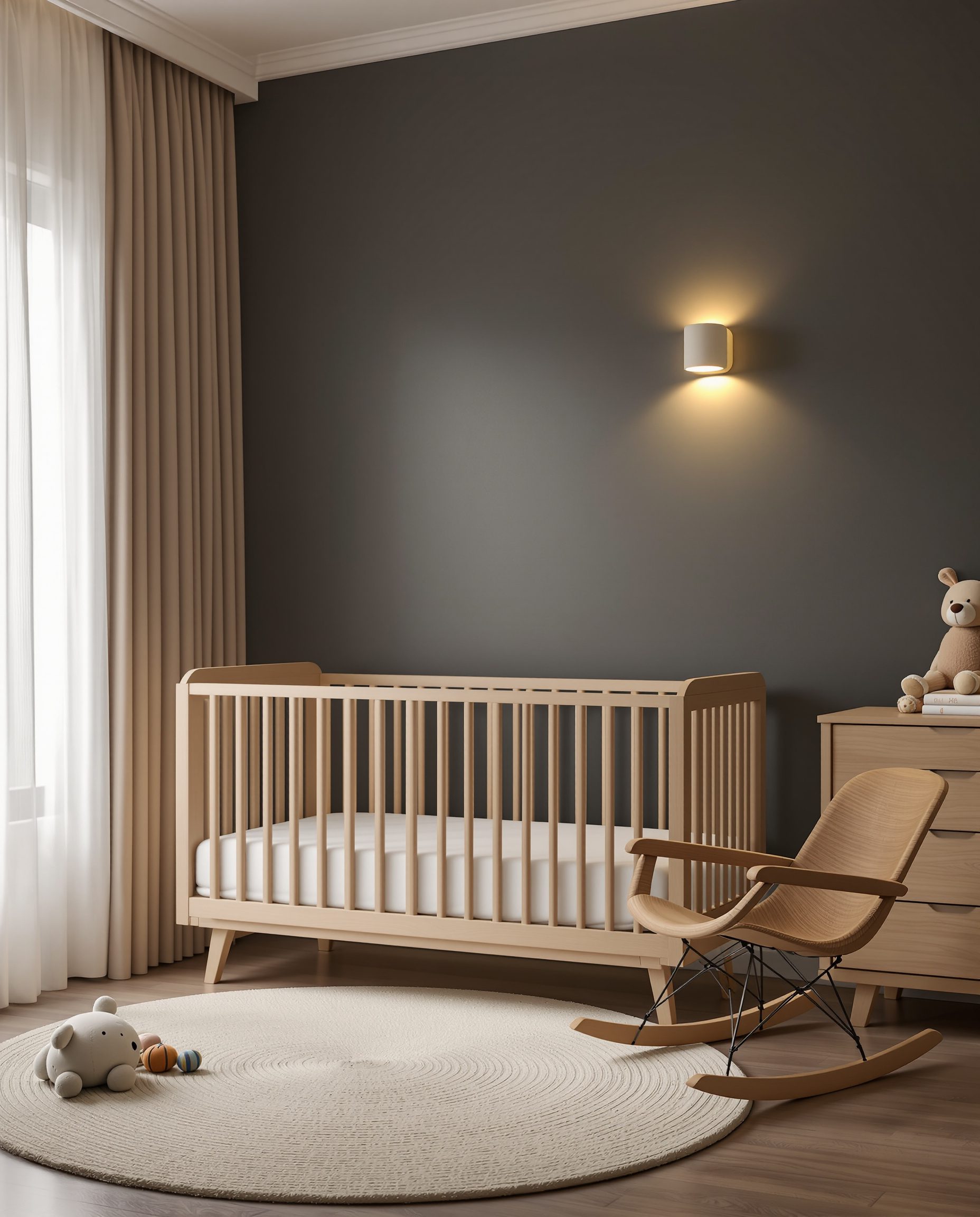 Charcoal Warm Twilight Nursery — Charcoal Minimal