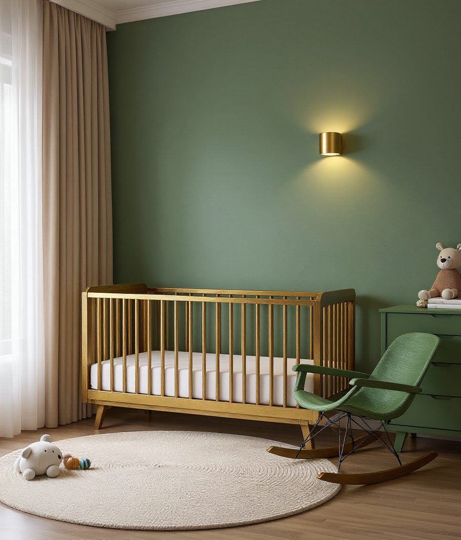 Charcoal Warm Twilight Nursery — Sage & Brass