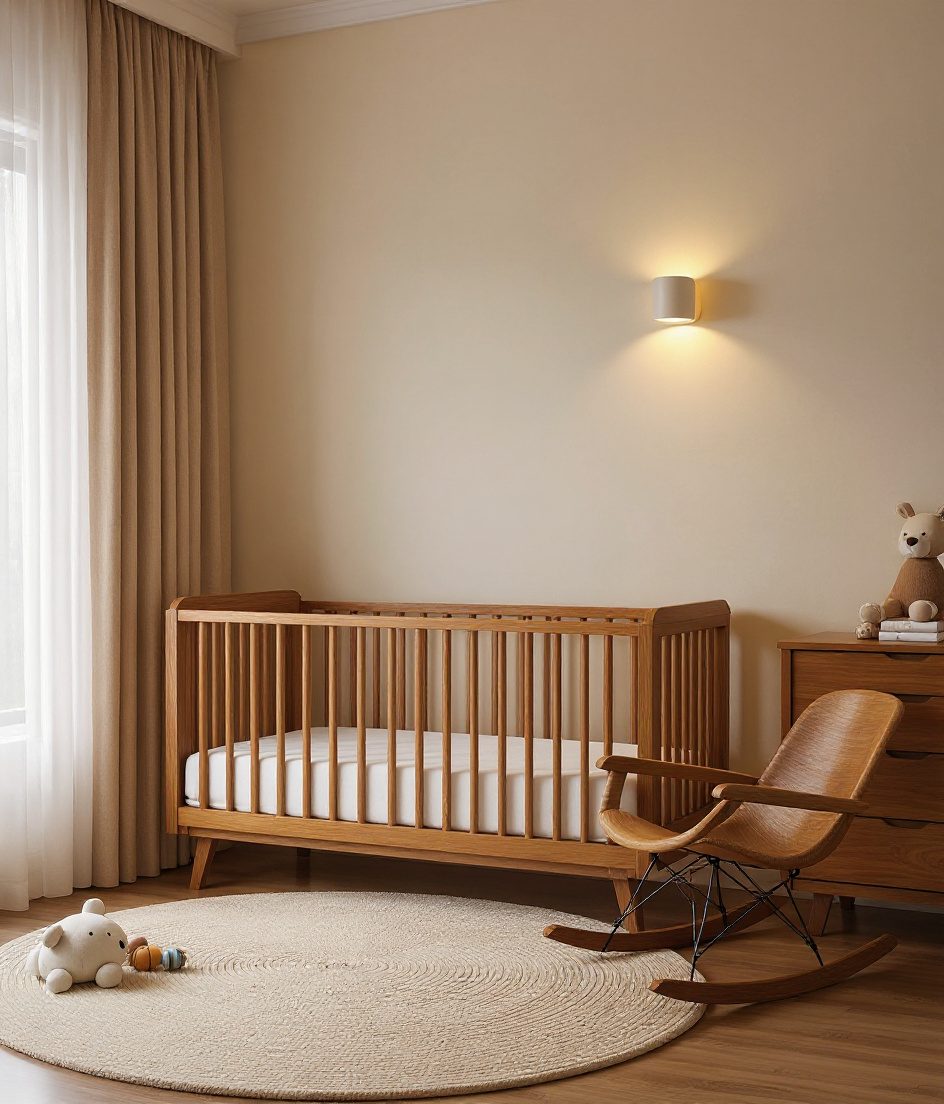 Charcoal Warm Twilight Nursery — Warm Oak