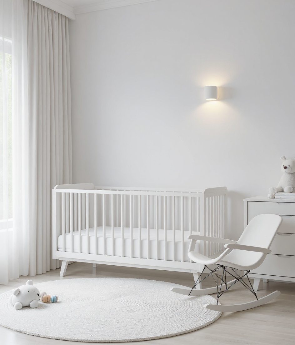 Charcoal Warm Twilight Nursery — White Modern