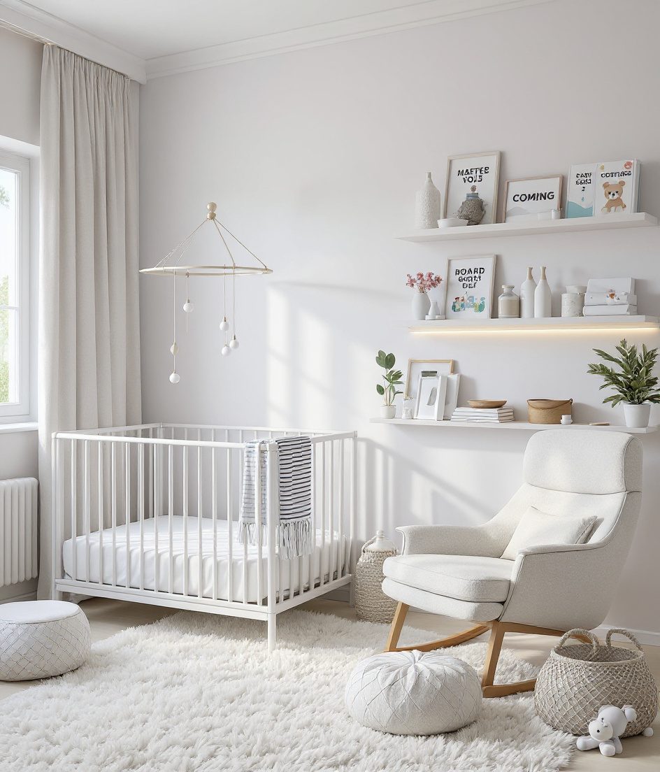 Sage-Brass Baby Haven — White Modern
