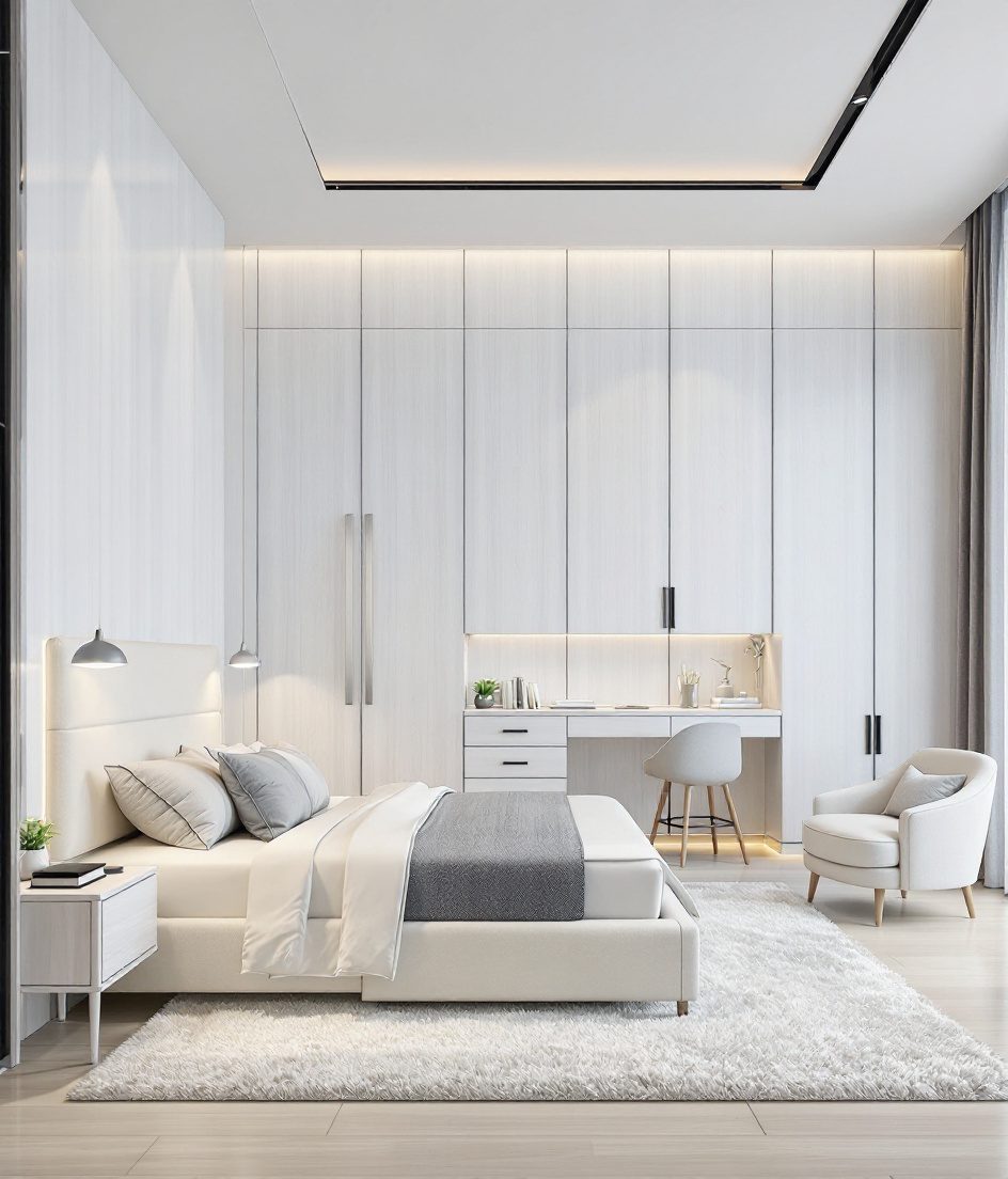 Walnut-Classic Teen Suite — White Modern