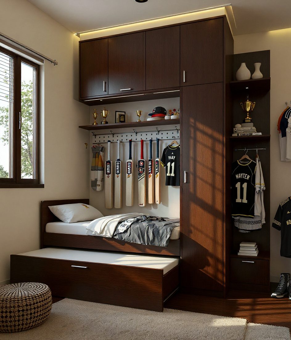 Warm-Oak Cricket Fan Room — Walnut Classic