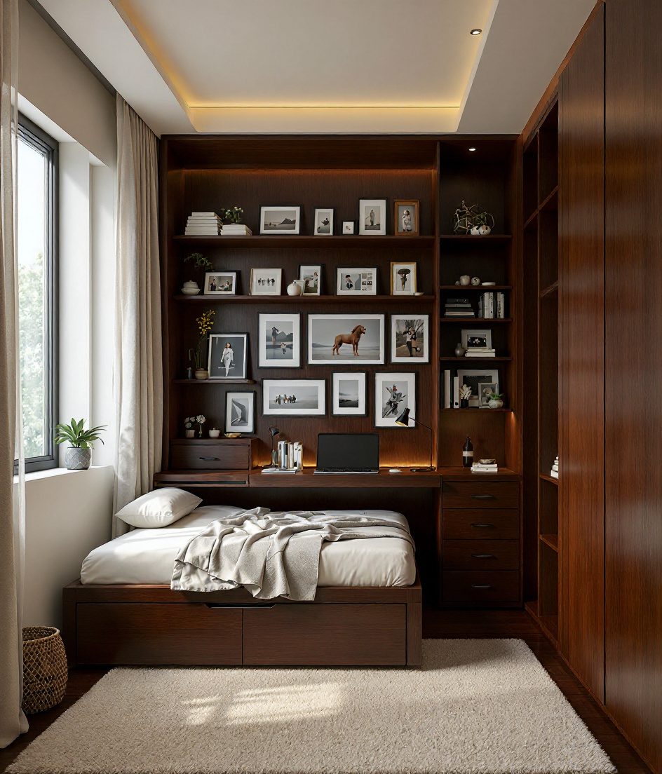 Warm-Oak Teen Study Bedroom — Walnut Classic