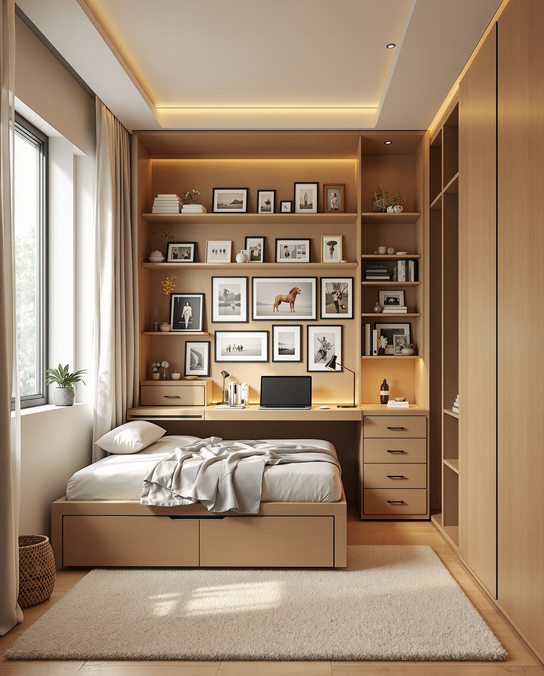 Warm-Oak Teen Study Bedroom — Warm Oak