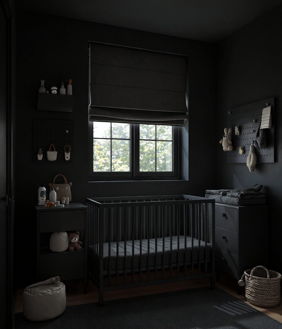 White-Modern Airy Nursery — Charcoal Minimal