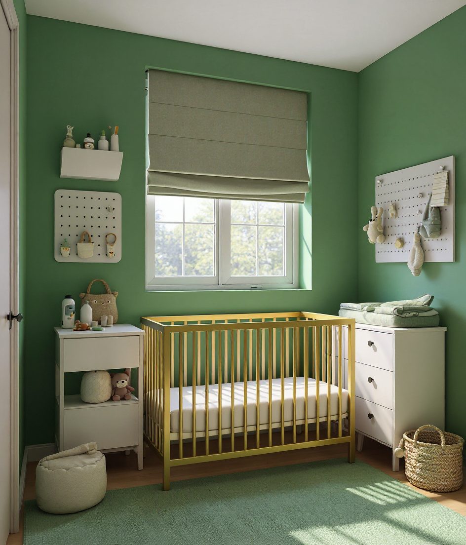 White-Modern Airy Nursery — Sage & Brass