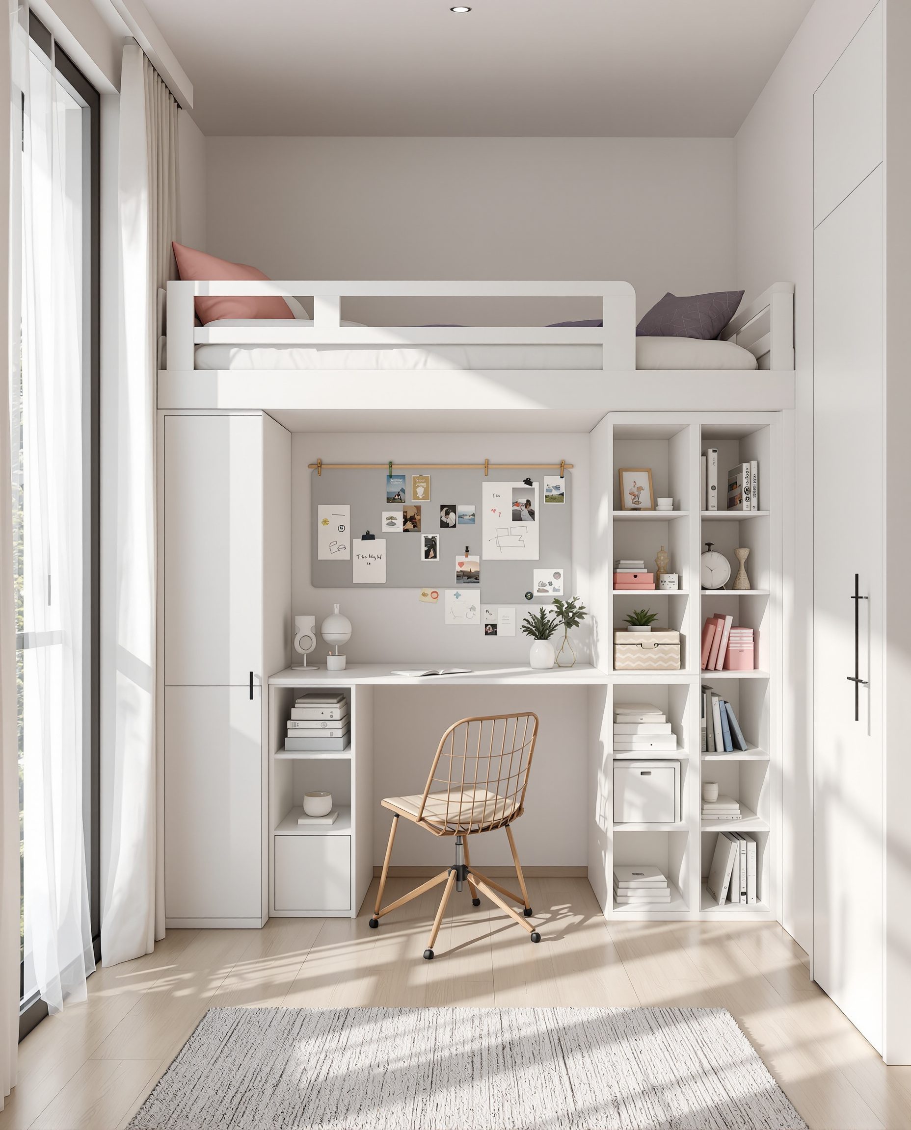 White-Modern Compact Study Bed — White Modern