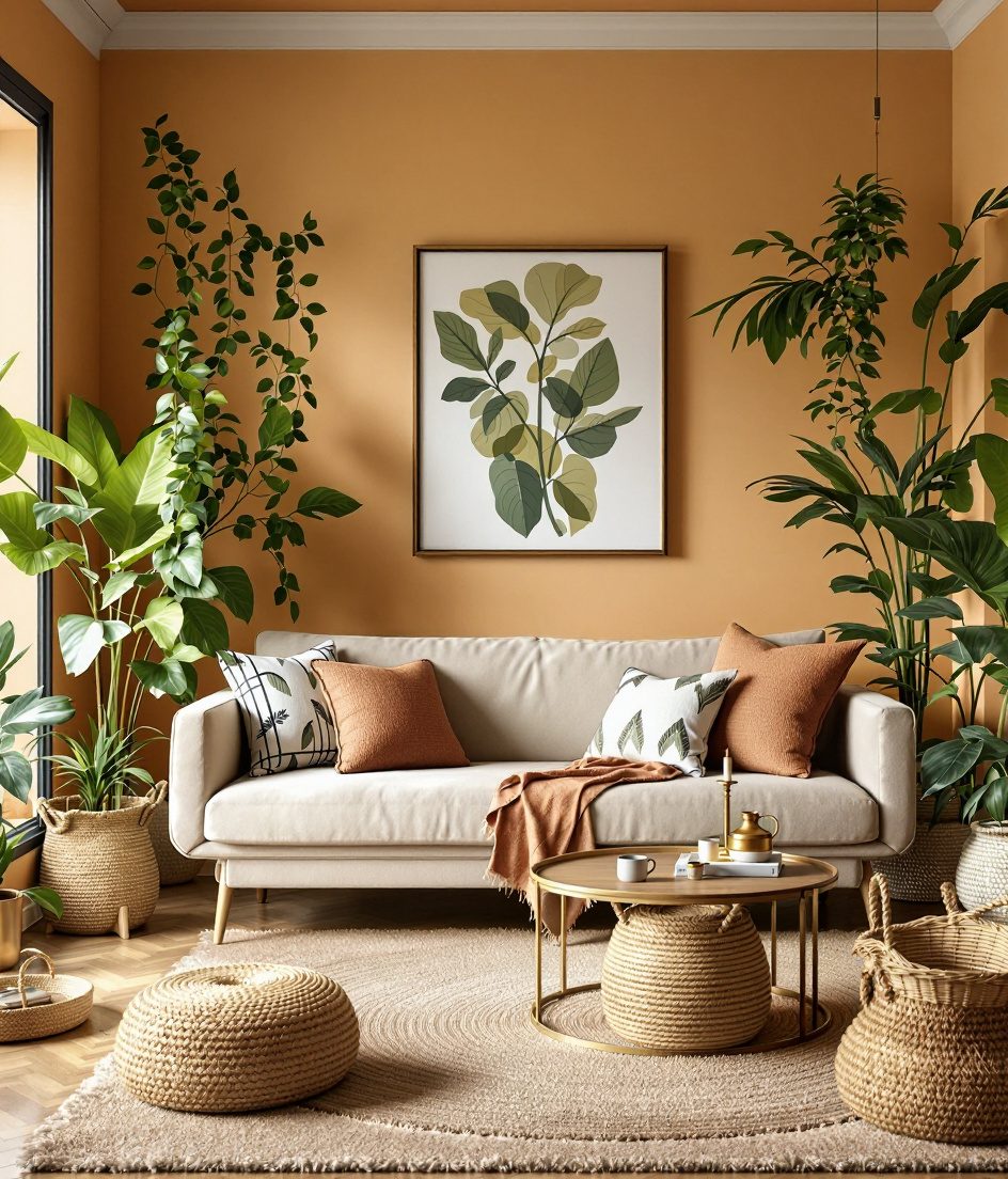 Boho Eclectic Living Room — Warm Oak