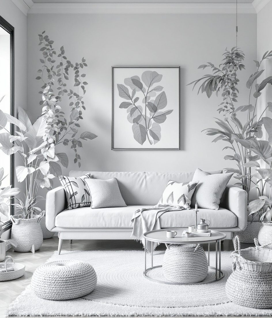 Boho Eclectic Living Room — White Modern