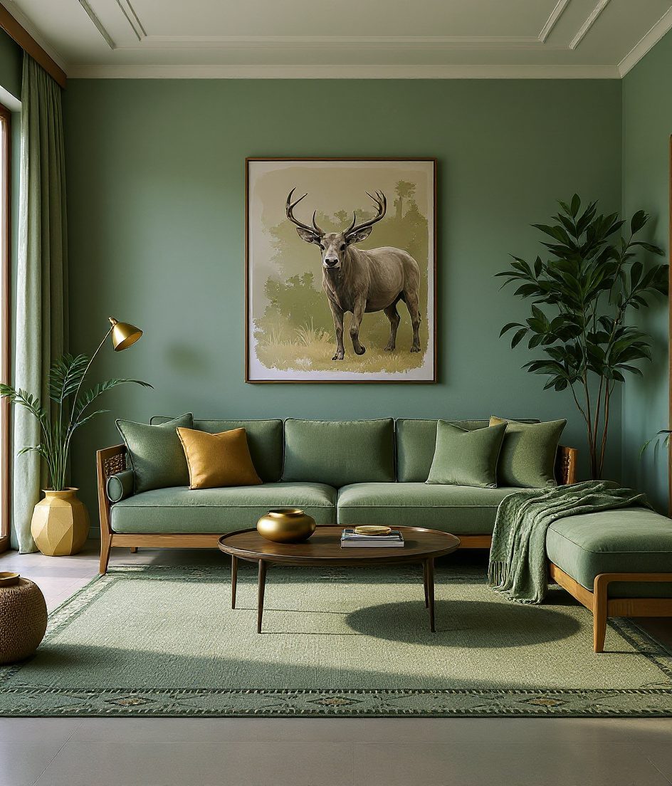 Contemporary Indian Living Room — Sage & Brass
