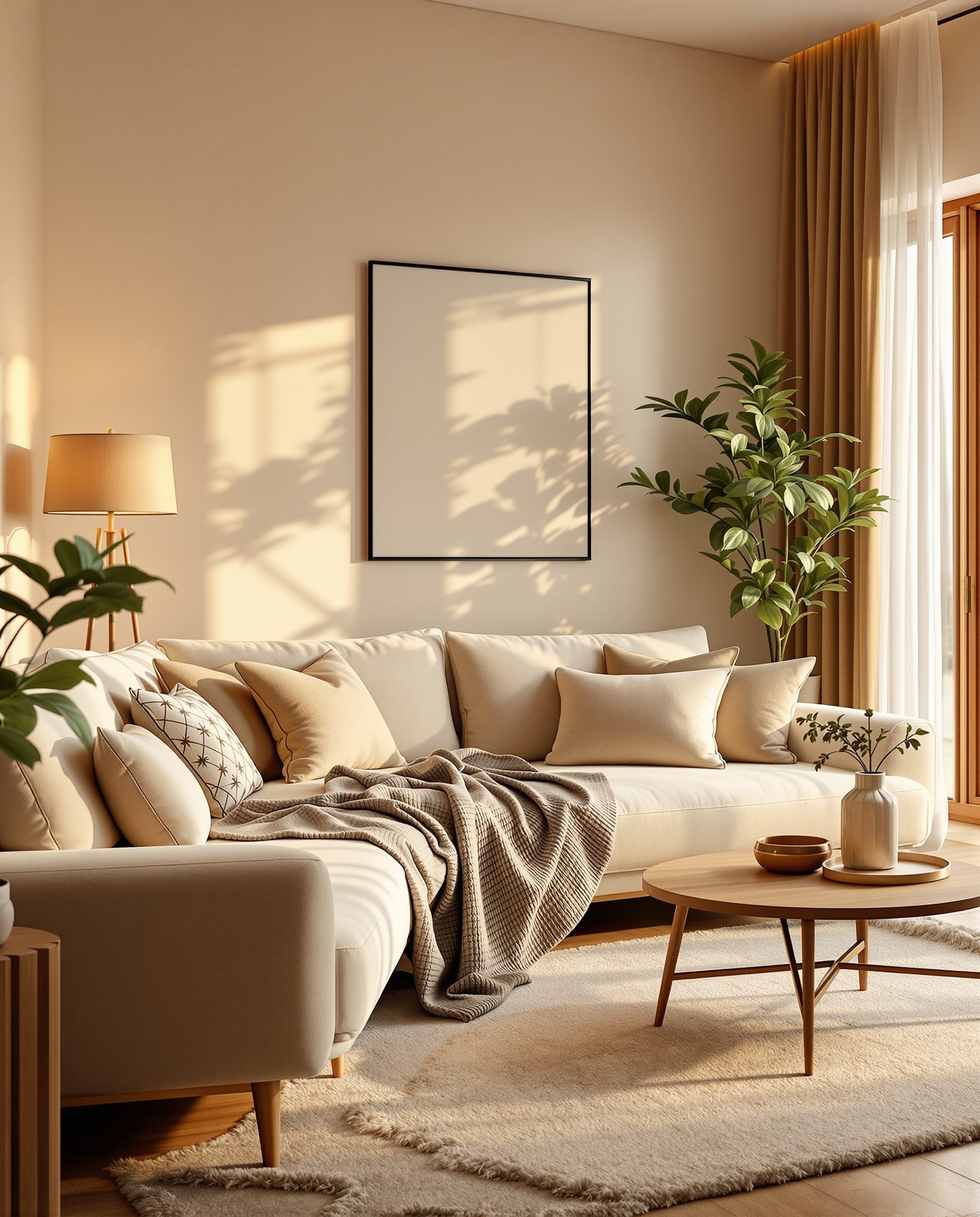 Cosy Warm-Toned Living Room — Warm Oak