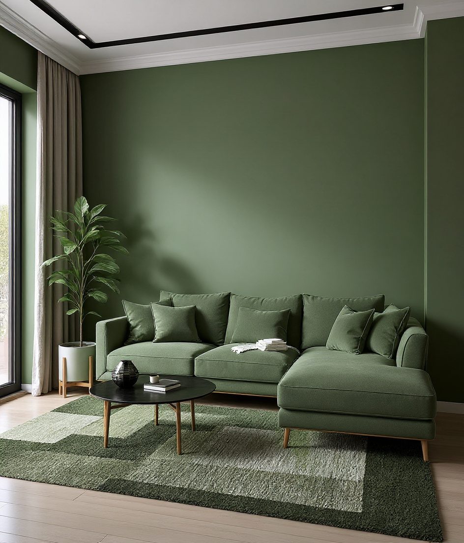 Living Room with an L-Shaped Sofa — Sage & Brass
