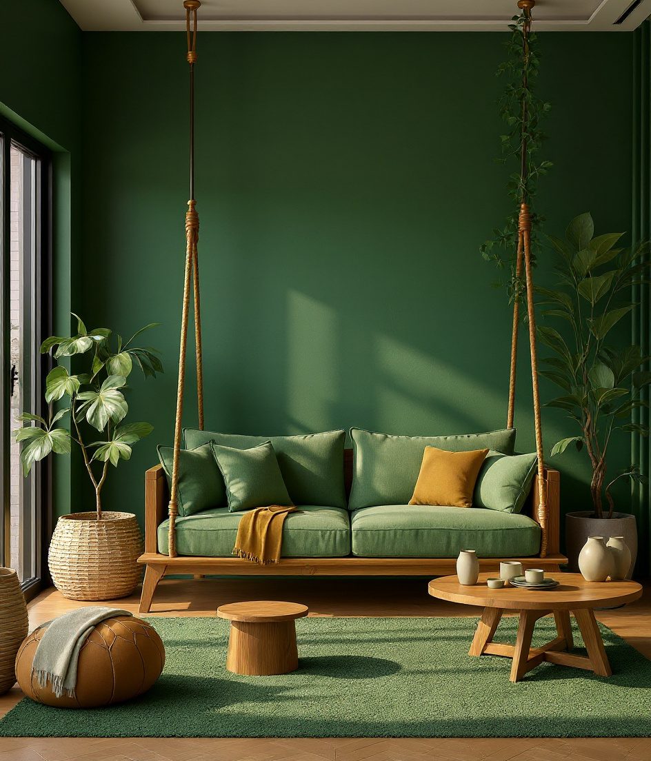 Living Room with a Swing (Jhula) — Sage & Brass