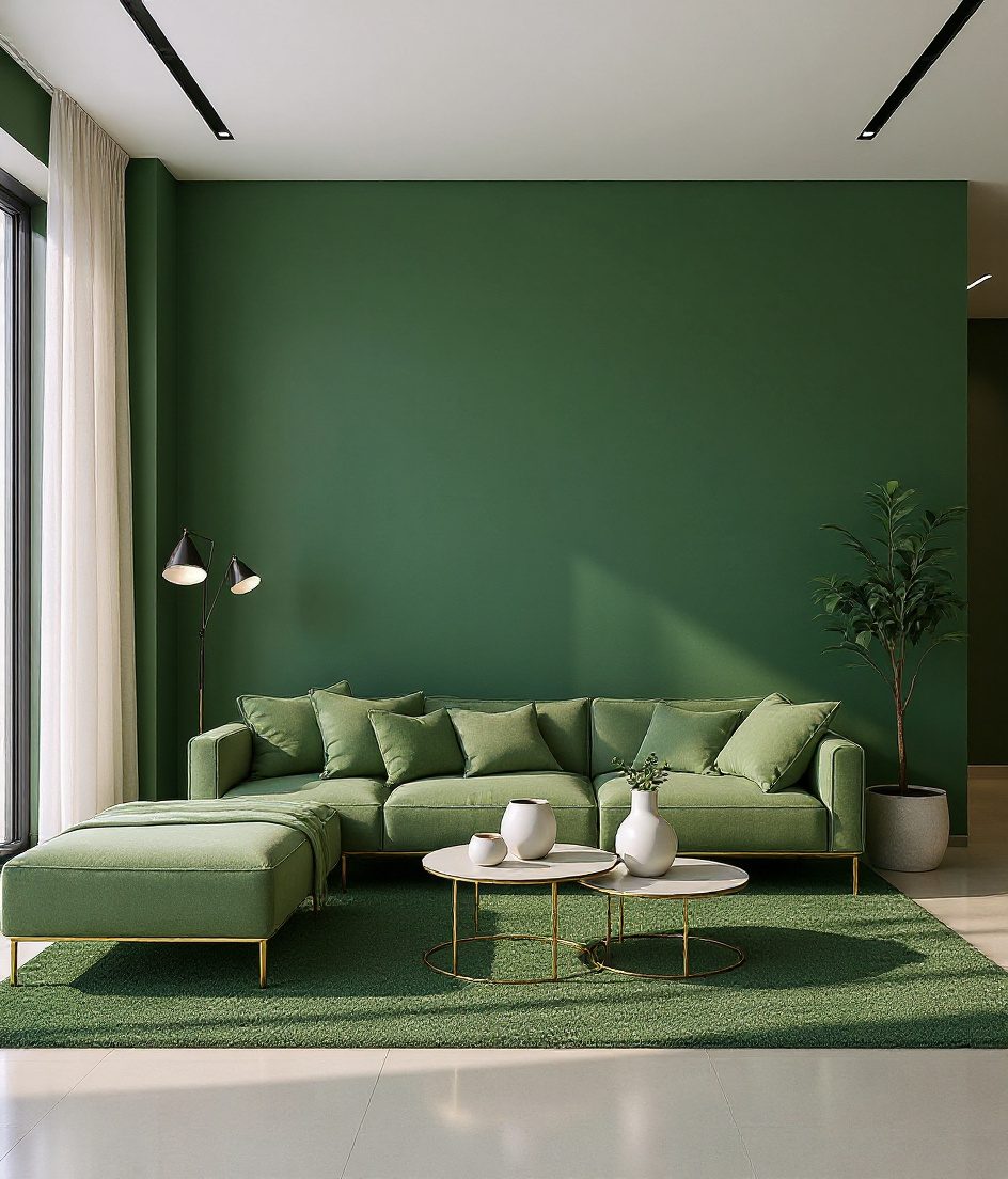 Minimalist Living Room — Sage & Brass