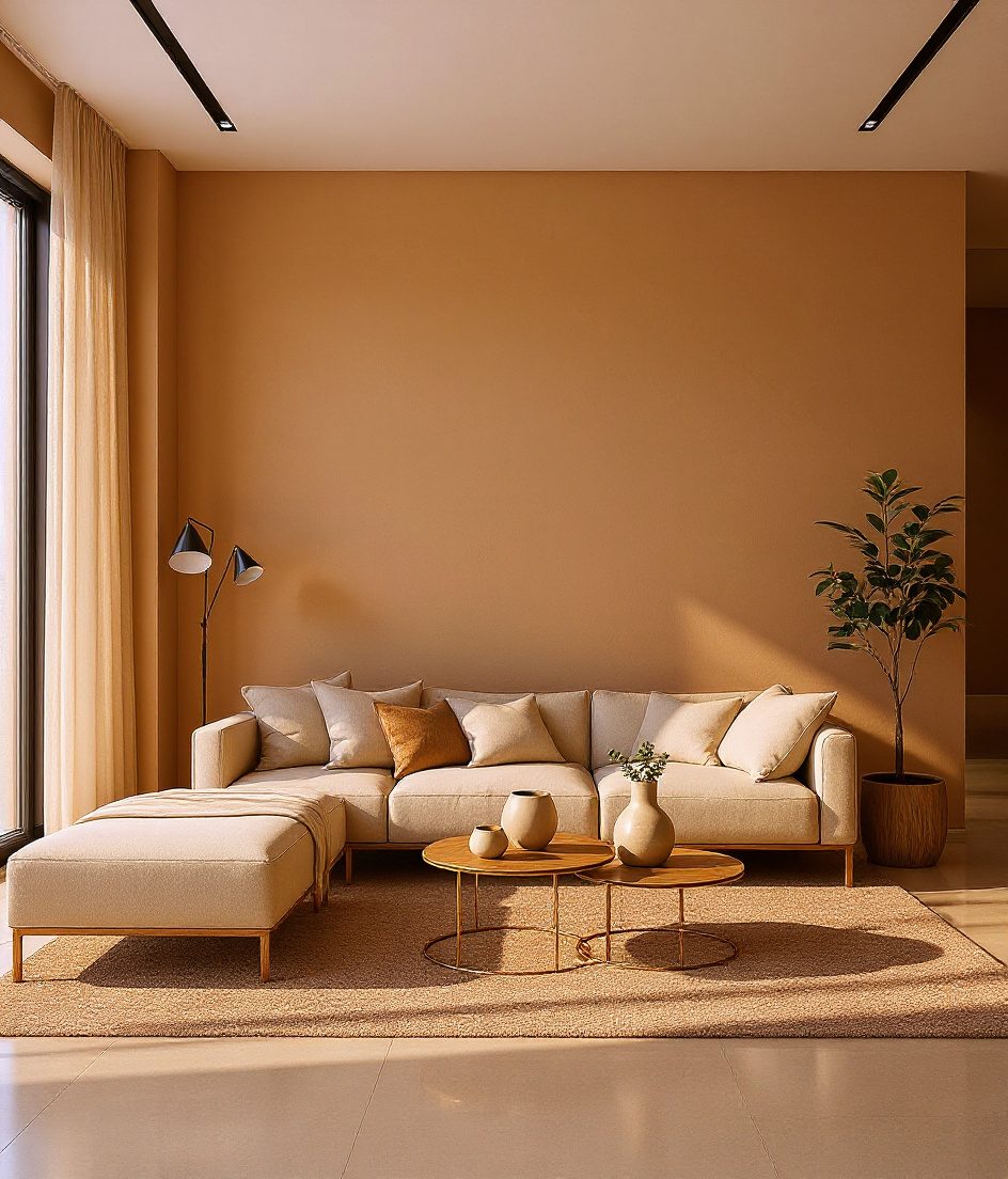 Minimalist Living Room — Warm Oak
