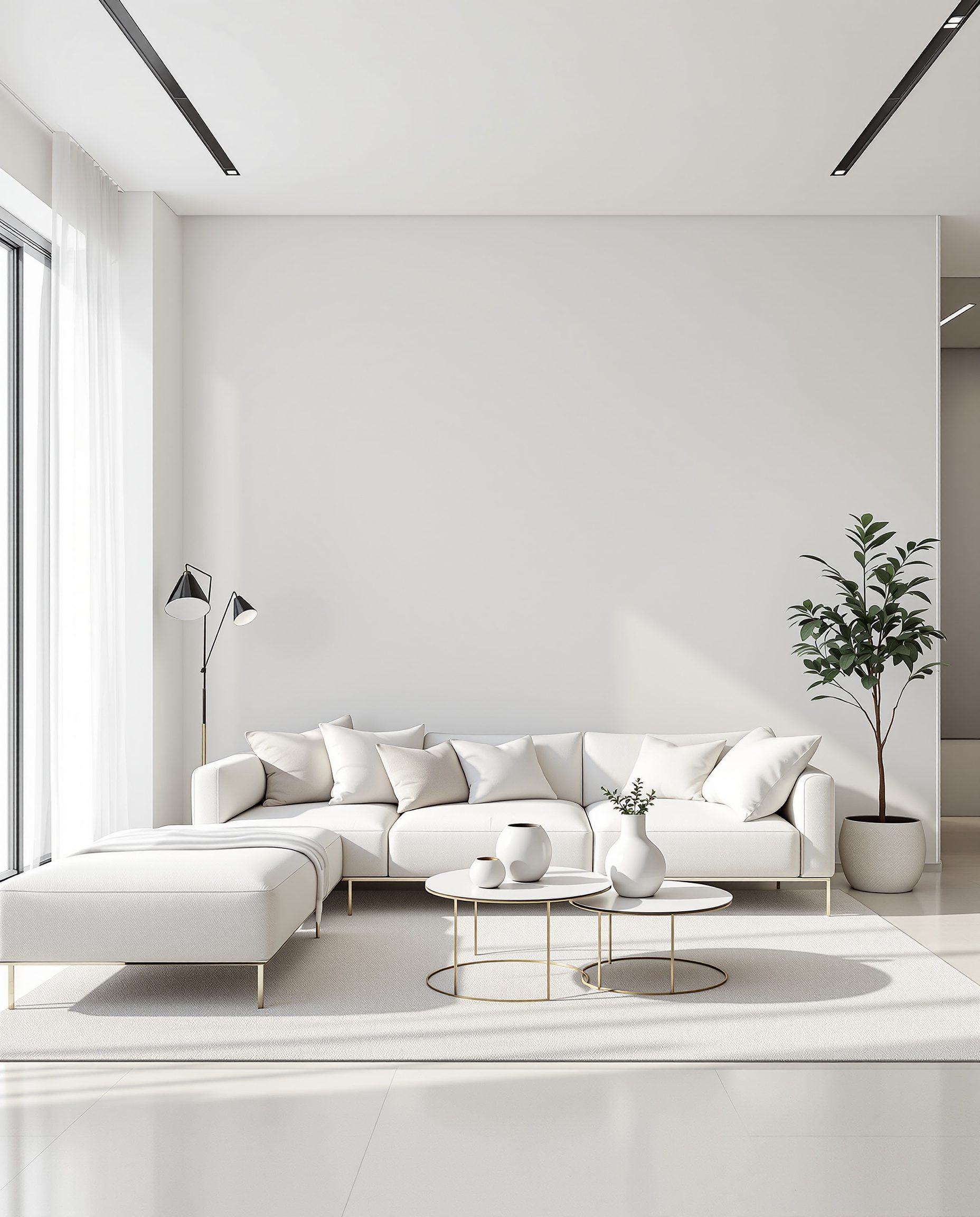 Minimalist Living Room — White Modern