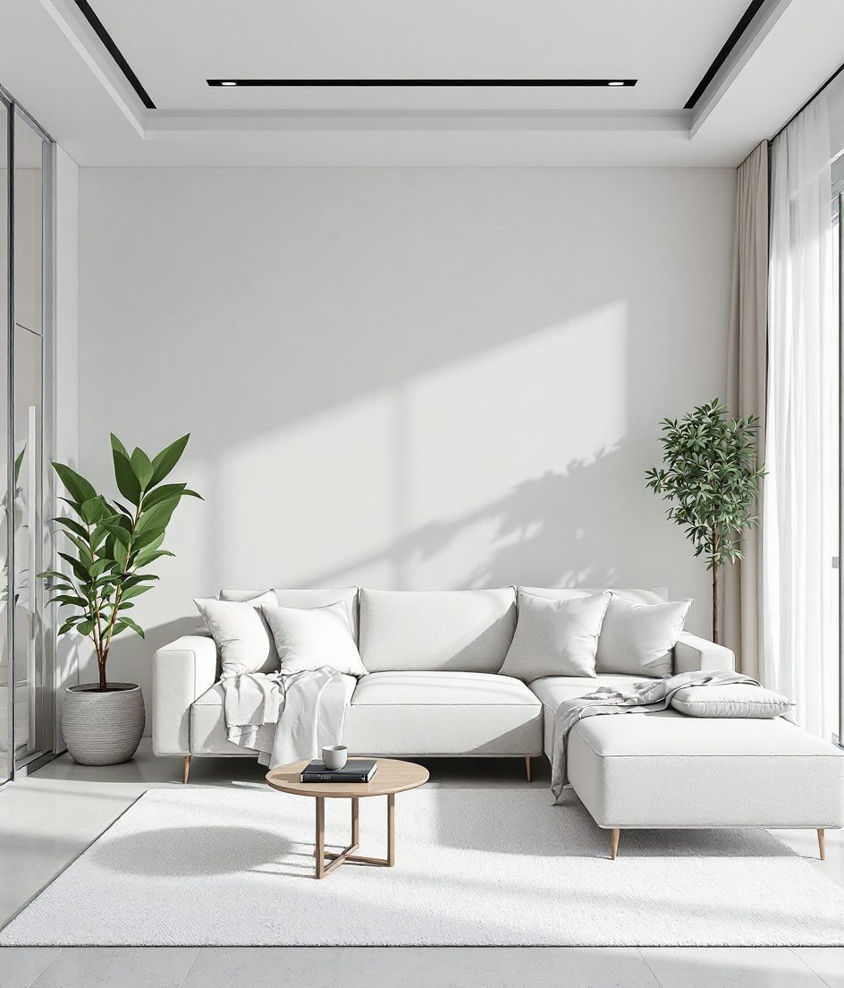 Monochrome Living Room — White Modern