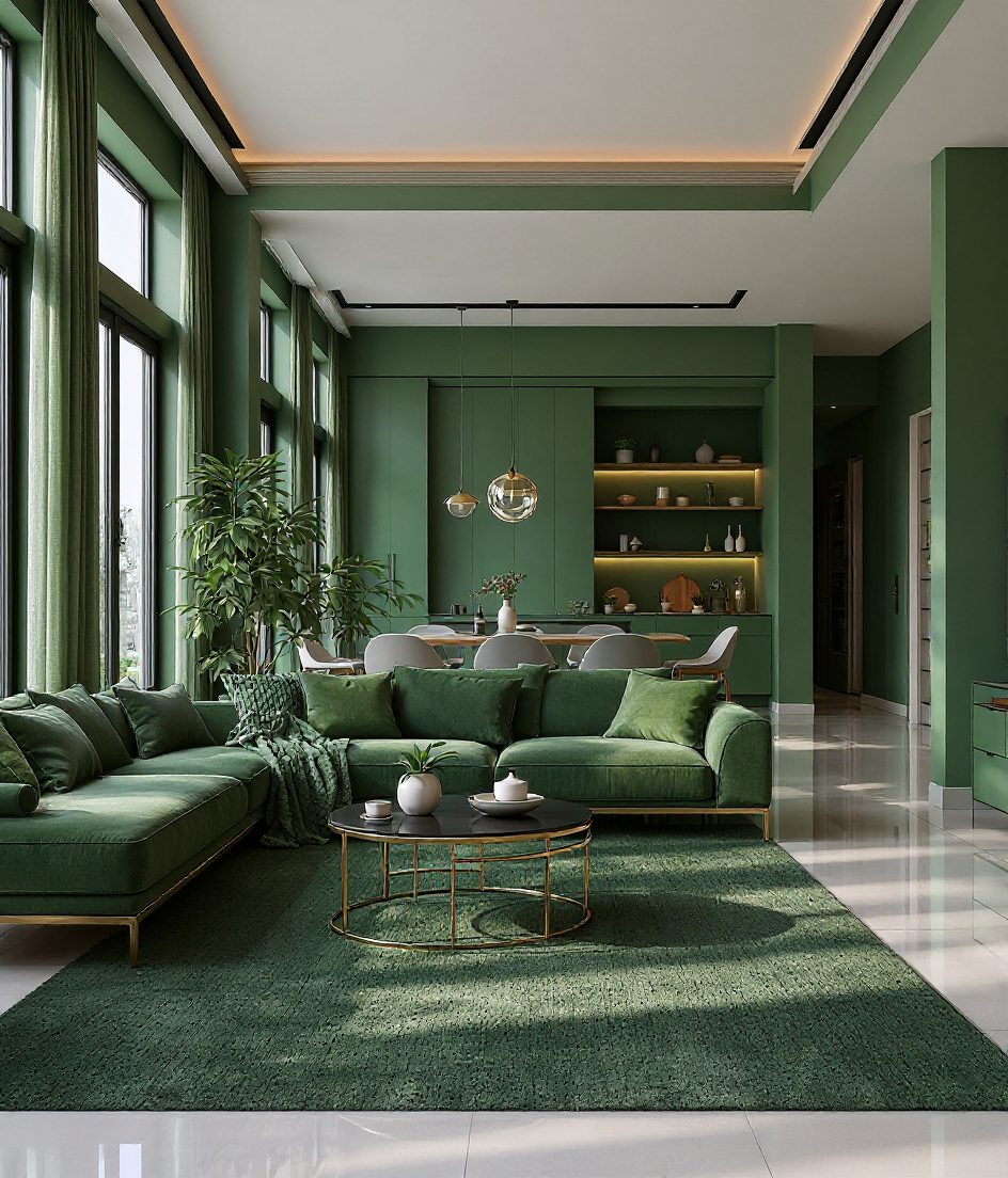 Open-Plan Living-Dining Space — Sage & Brass