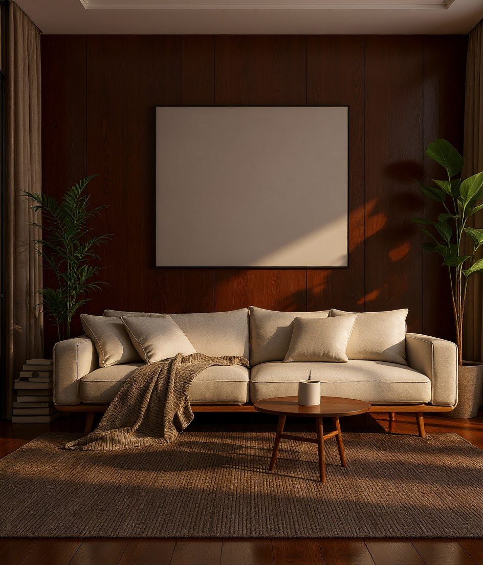 Scandinavian-Style Living Room — Walnut Classic