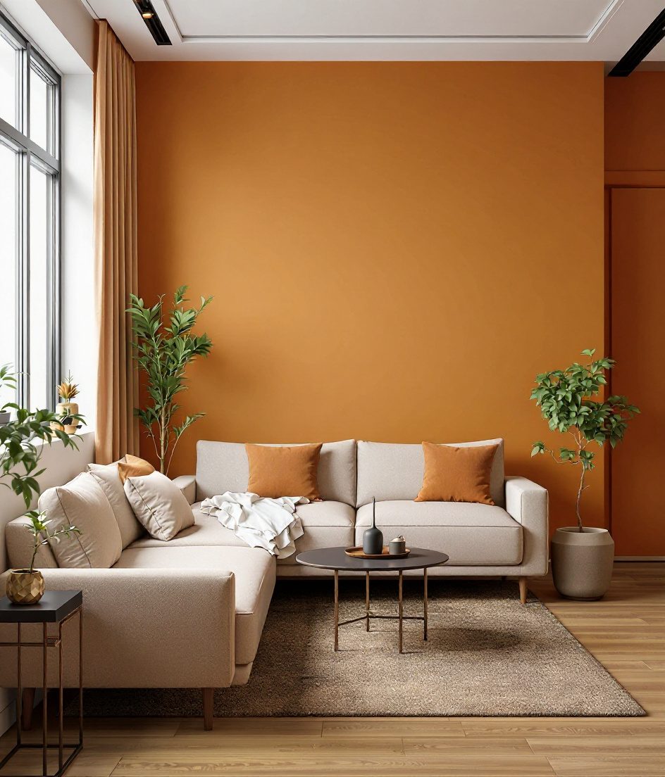 Studio-Apartment Living Zone — Warm Oak