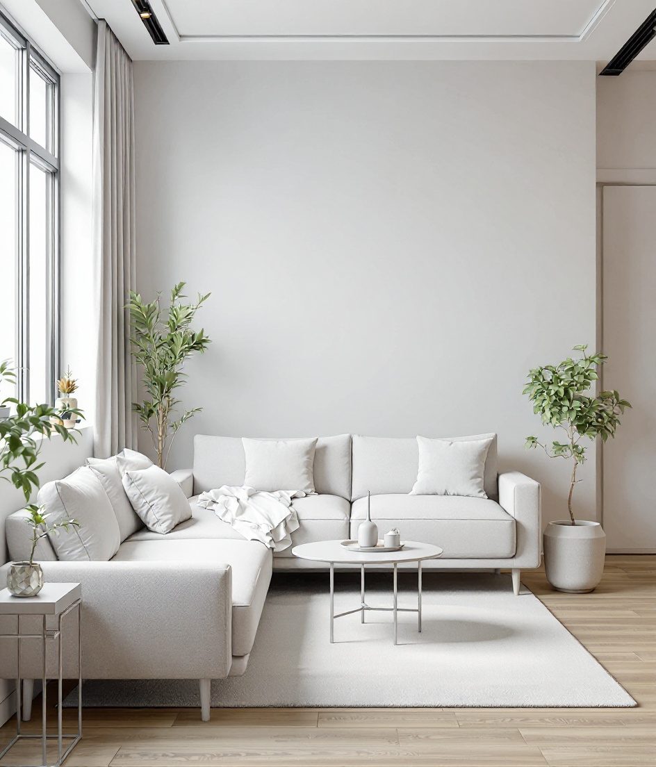 Studio-Apartment Living Zone — White Modern