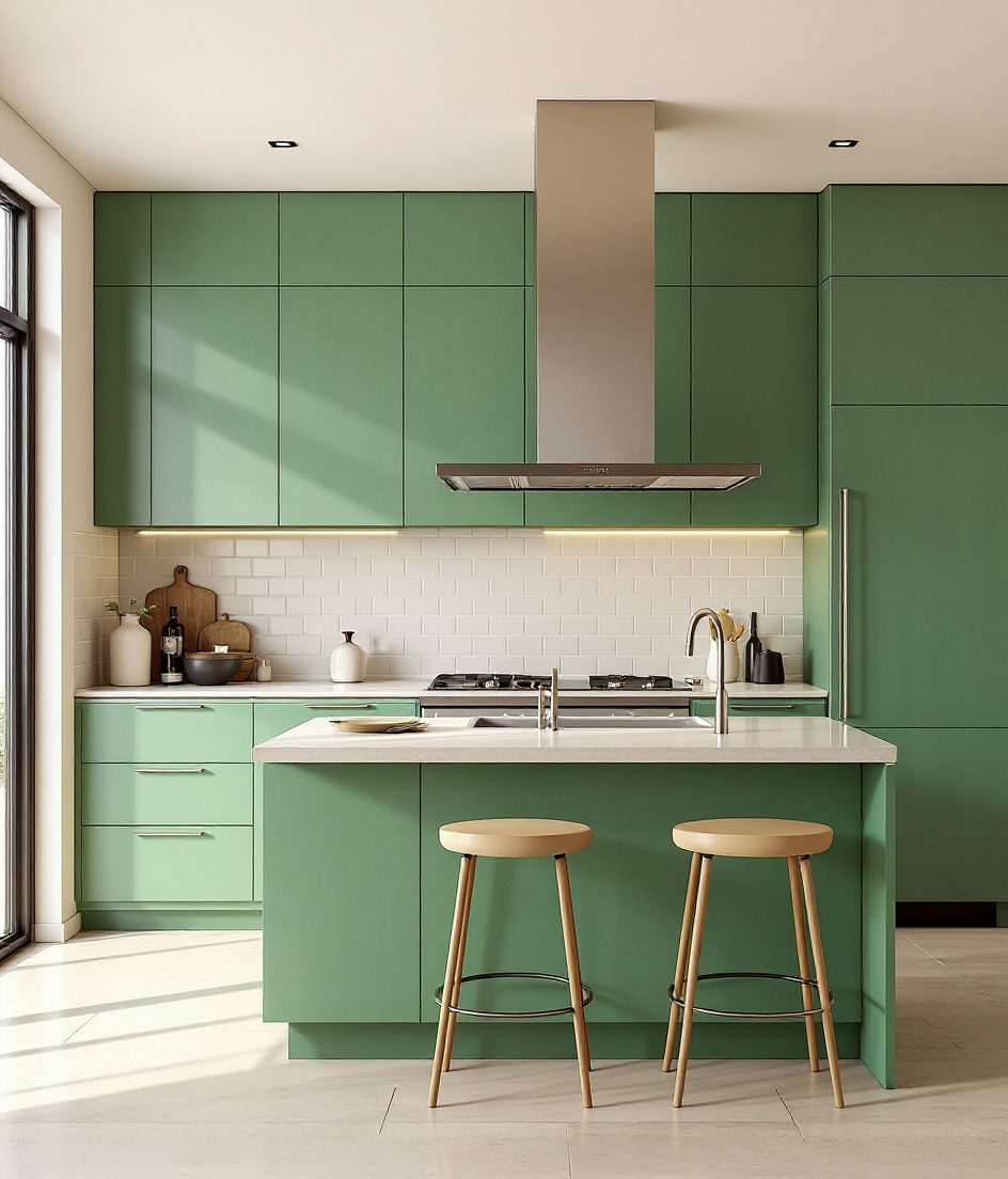 Breakfast Island Open Kitchen — Sage & Brass