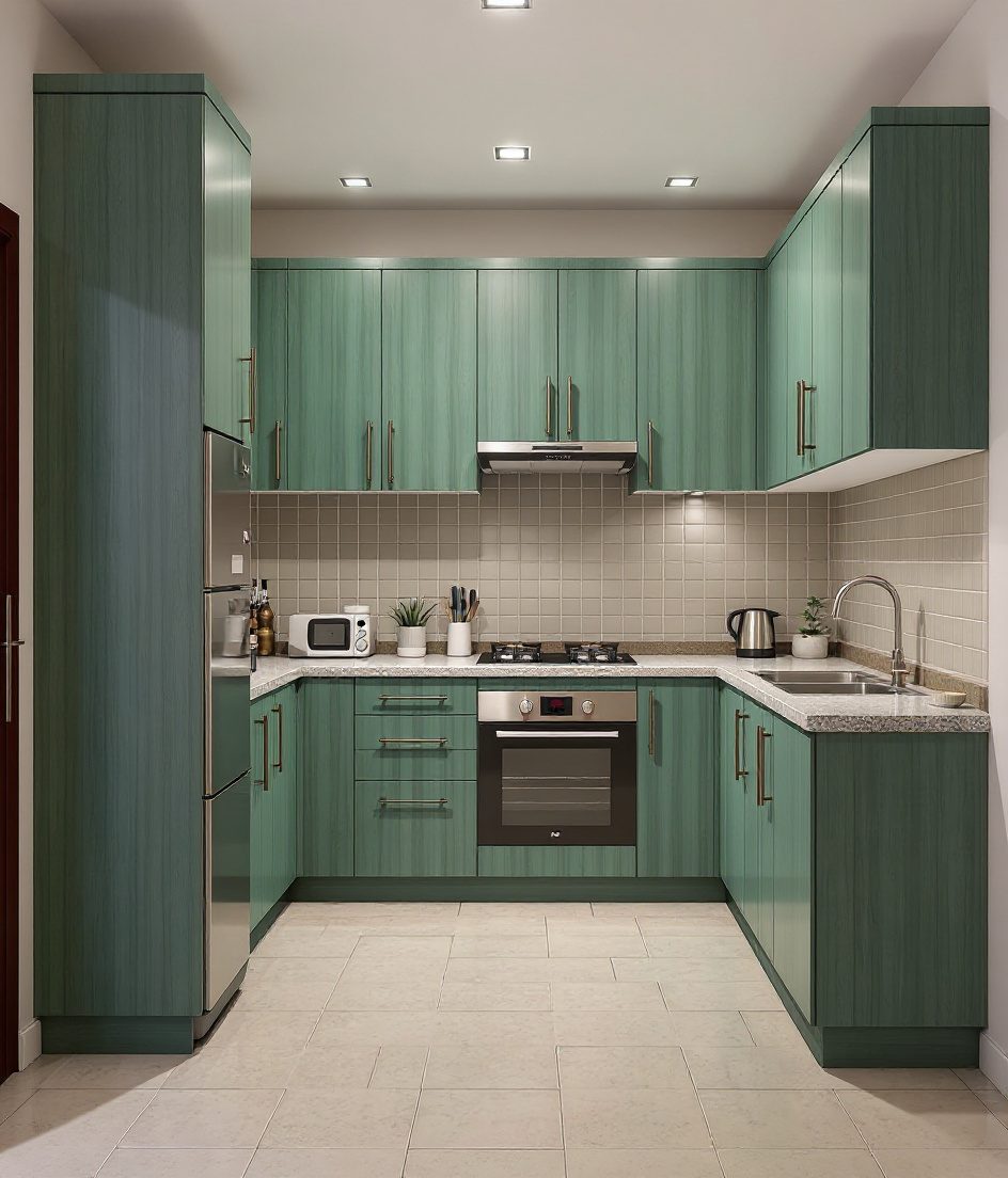 Budget Modular Kitchen — Sage & Brass