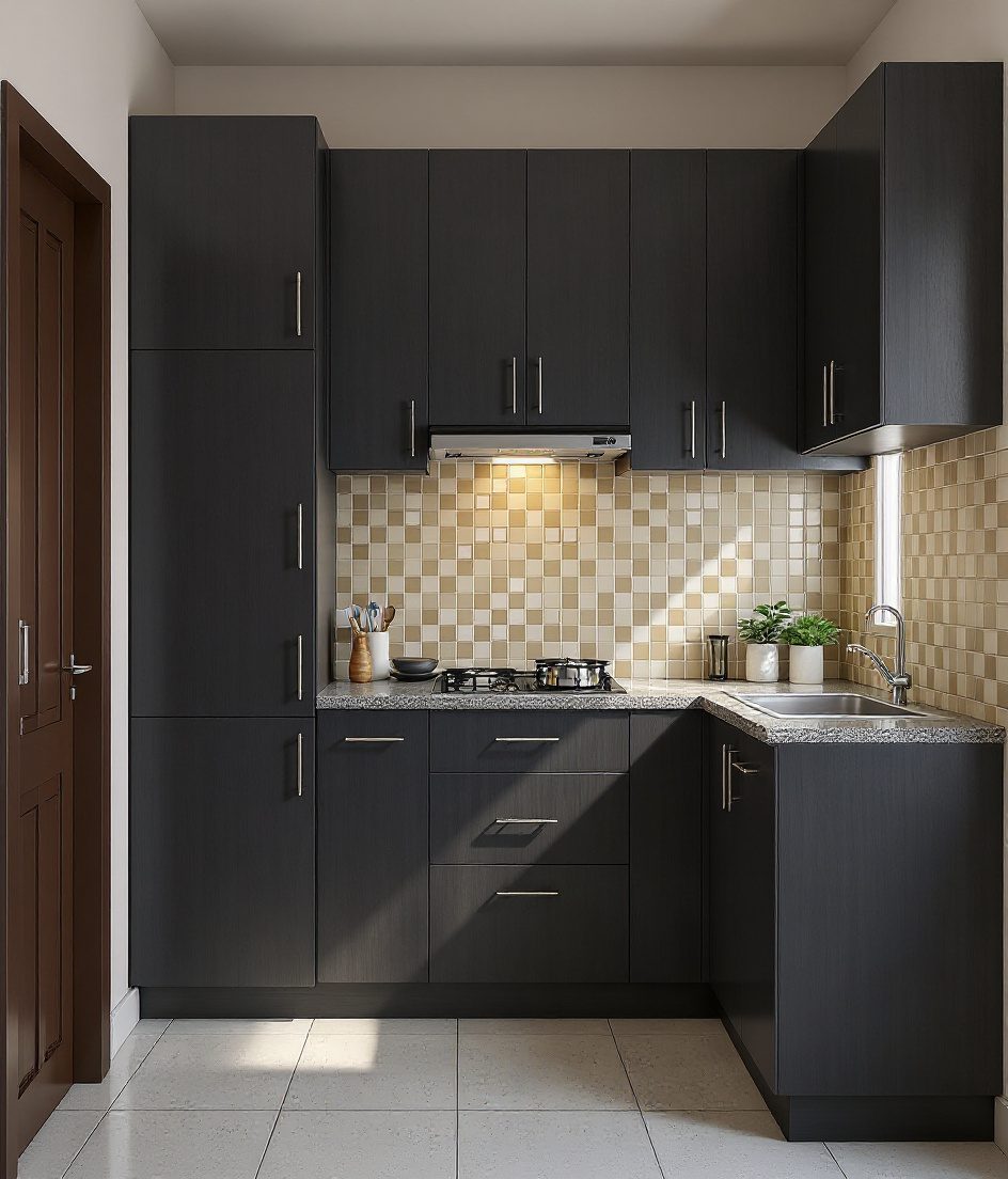 Compact Kitchen For Small Flats — Charcoal Minimal