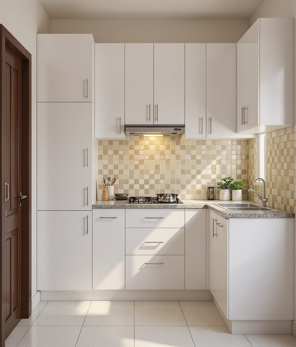 Compact Kitchen For Small Flats — White Modern