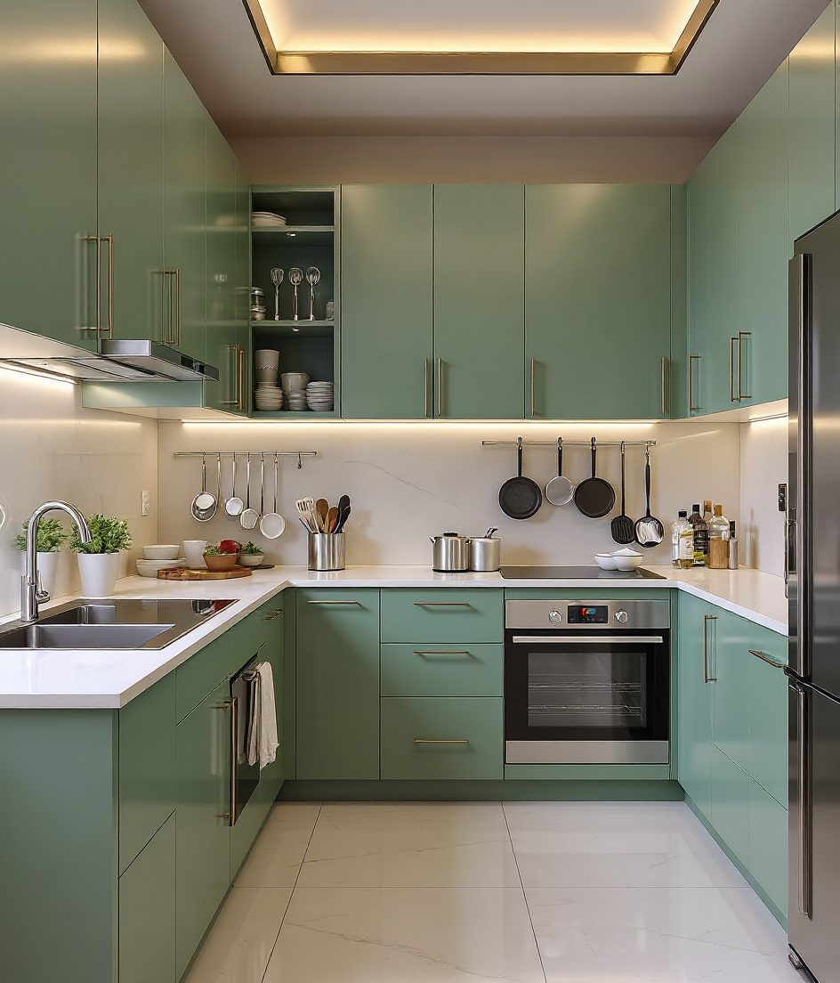 Corner Carousel Kitchen — Sage & Brass