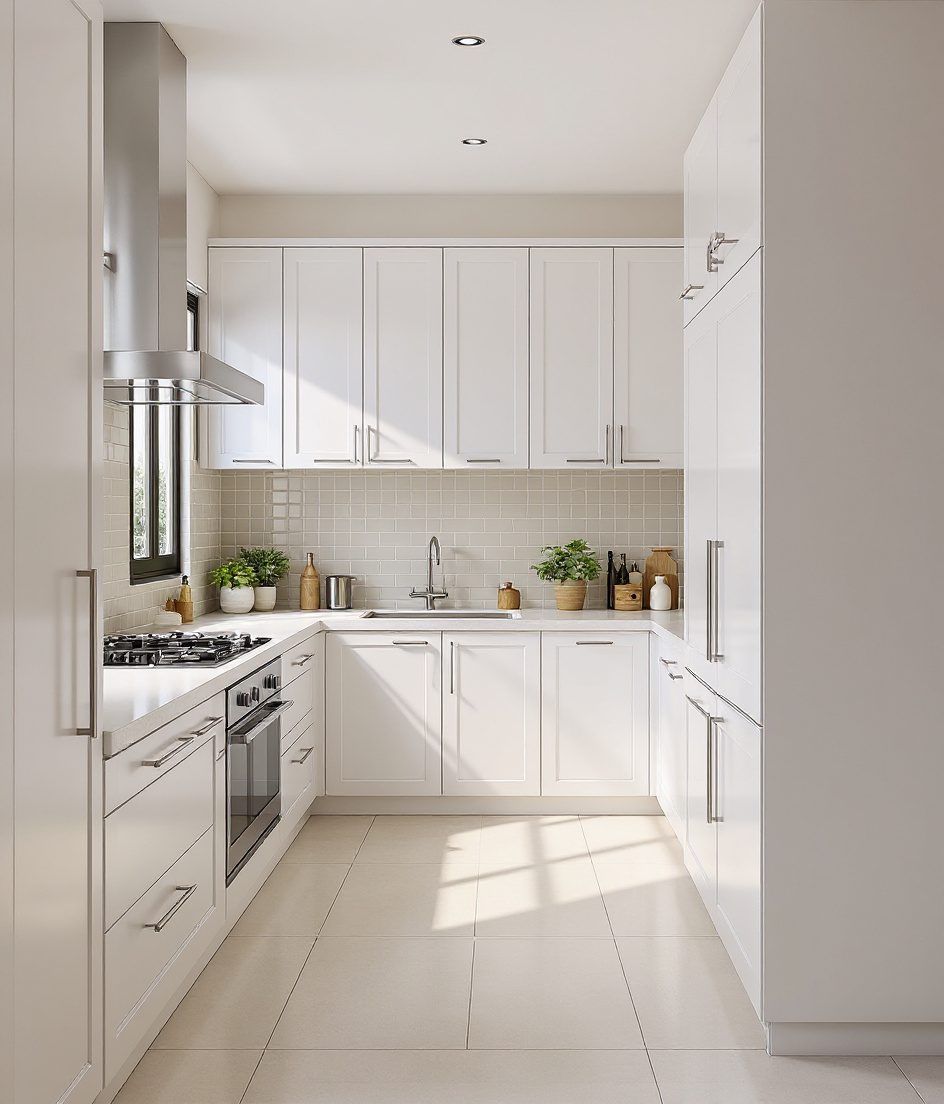 Fluted-Panel Kitchen — White Modern