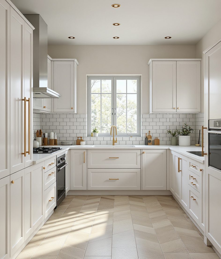 G-Shaped Modular Kitchen — White Modern