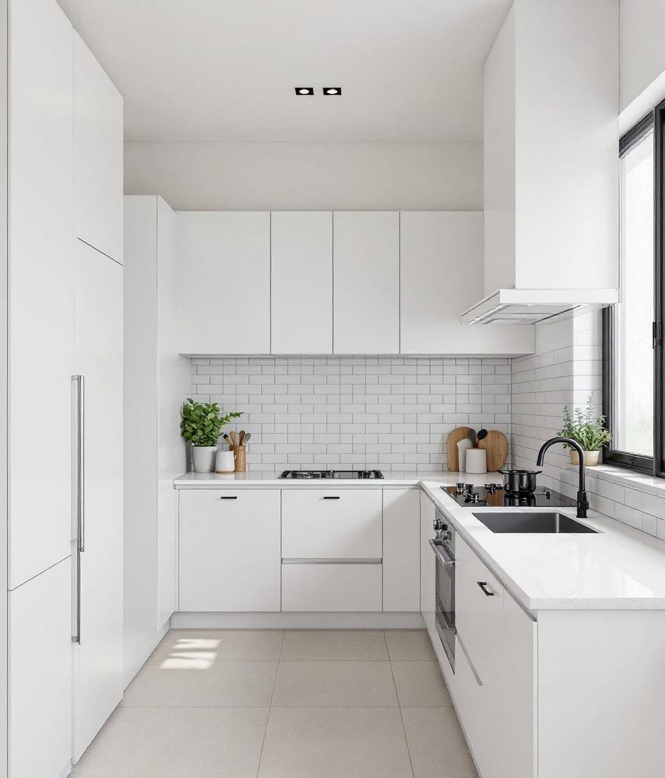 Handleless Modern Kitchen — White Modern